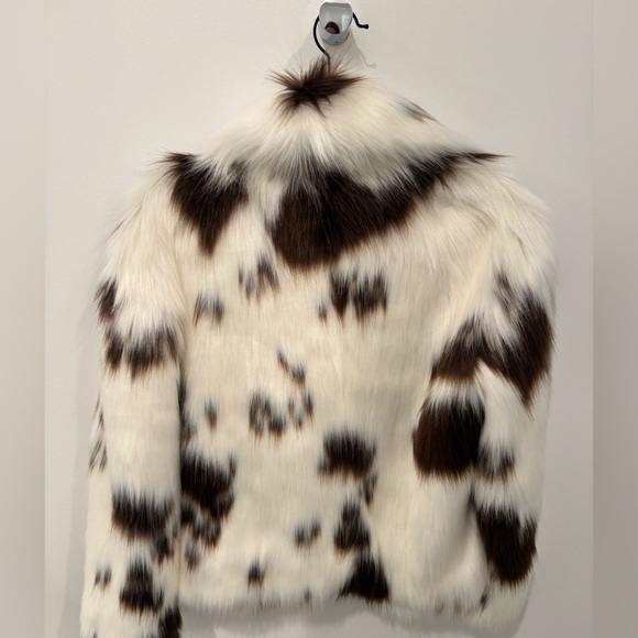 ZARA ZW COLLECTION FAUX FUR JACKET LIMITED EDITION ANIMAL COW PRINT SIZE S NWT - Picture 12 of 15